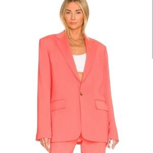NWT A.L.C. | Dakota Coral Peach Single Button Oversized Blazer Jacket